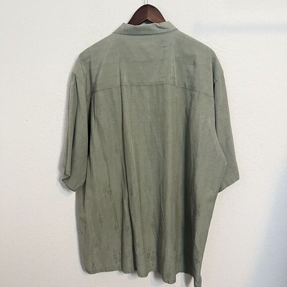 Cabana Men’s XXL Silk Blend Button Down Shirt Embroidered Relaxed Lightweight - Picture 2 of 5